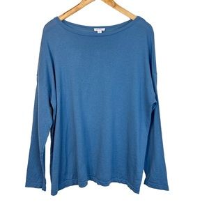 J.Jill 100% Merino Wool Long Sleeve Top Light Blue Size XL
